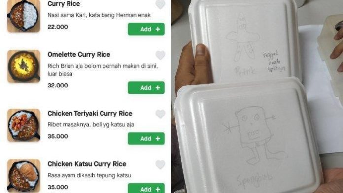 Customer Unik, Minta Gambarkan Tokoh Kartun Spongebob di Kotak Makanan Pesanannya