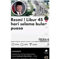 Fakta di Balik Wacana Libur Sekolah 45 Hari Selama Ramadhan